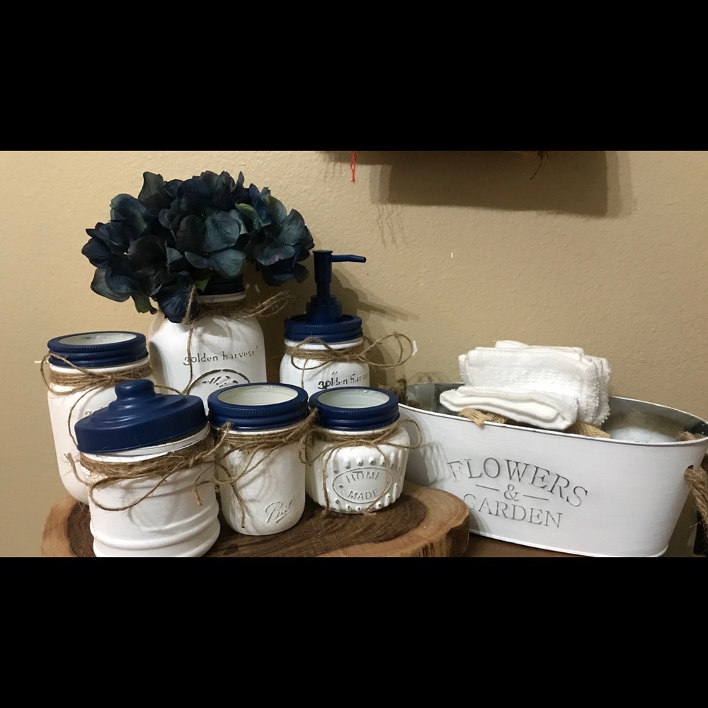 Mason jars bathroom set of 8 pieces